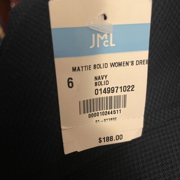 J. McLaughlin Mattie Dress NWT Navy Blue Solid Ribbon Trim Size 6 - Picture 7 of 13